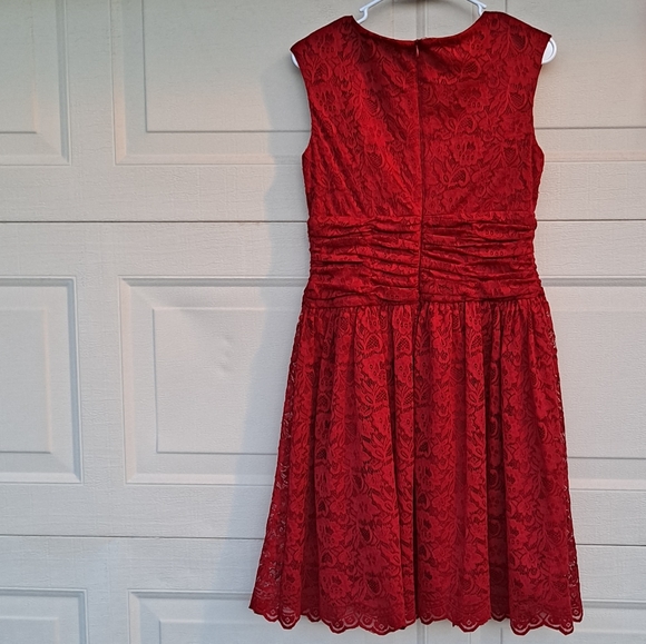 London Times cranberry lace dress. 8 - Picture 2 of 3